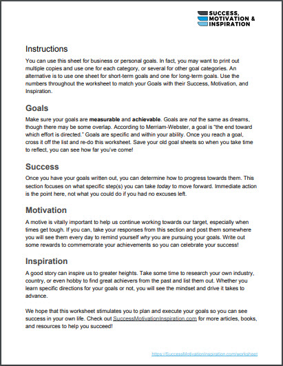 Worksheet - How To Be Successful