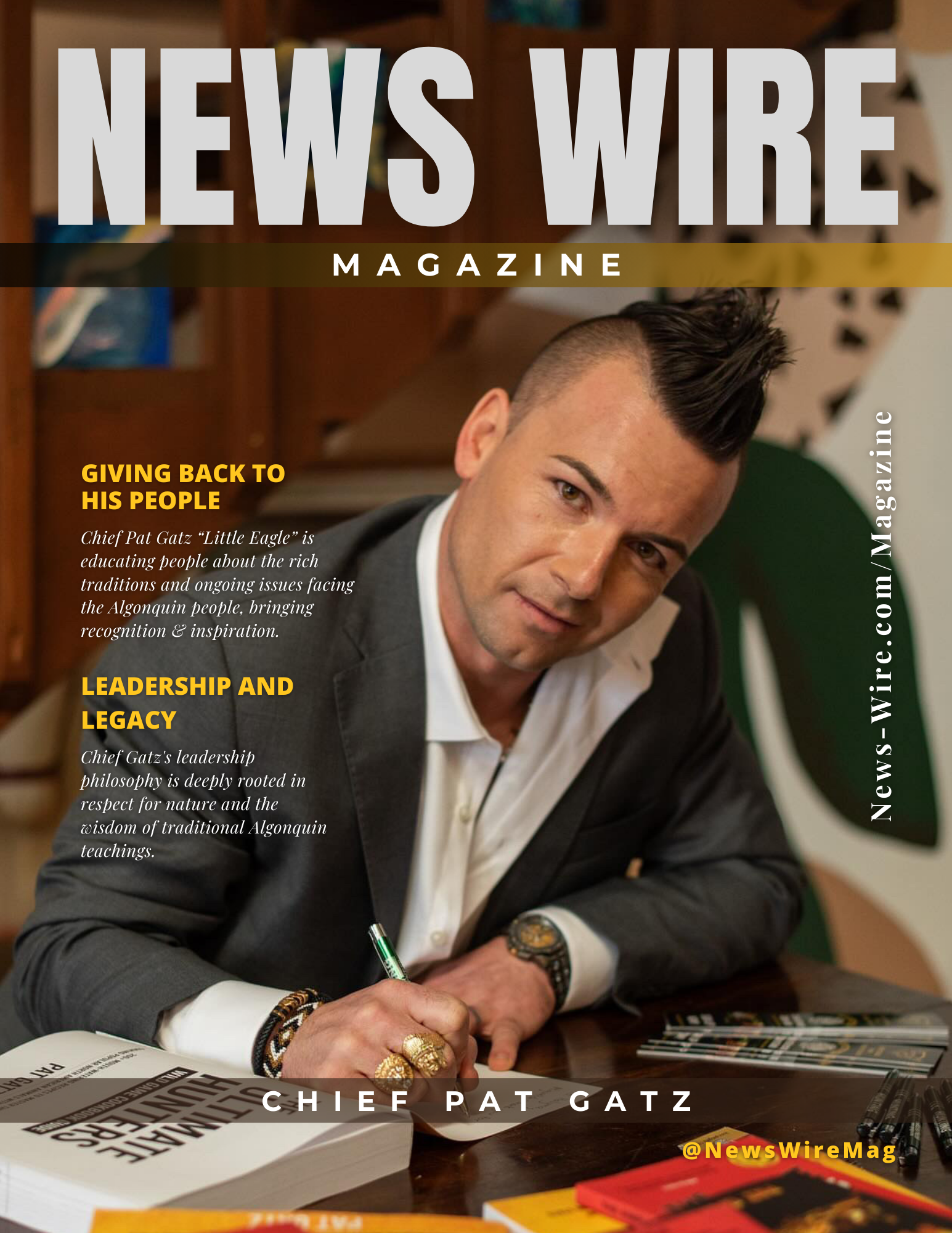 Chief Pat Gatz on the cover of News Wire Magazine